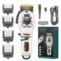 Тример для бороди і волосся VGR V-699B акумуляторний USB зарядка білий