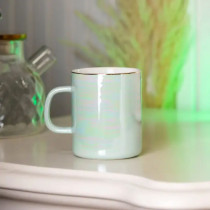 Чашка порцелянова Glaze 420мл у дзеркальній глазурі Бірюзовий HPCYM0763T