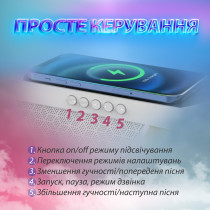 Портативна колонка з RGB-підсвіткою Wireless Charger BT2301W