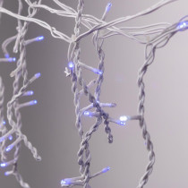 Гірлянда вулична світлодіодна 90 LED 3 метри білий дріт бахрома 18 ниток Синій 3МWBL