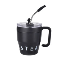 Термочашка Coffee & Tea з трубочкою чорна HP-14-23B