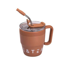 Термочашка Coffee & Tea з трубочкою коричнева HP-14-23BR