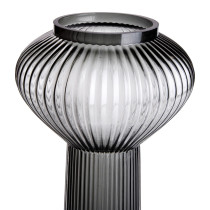 Скляна ваза 30 см сіра HP-1718