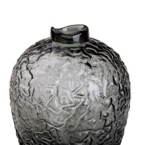 Ваза для квітів зі скла, декоративна кругла, 30 см, сіра HP-1731