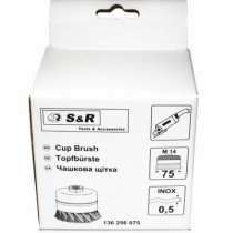 Щетка чашечная S&R 136256075 витая проволока 75 мм