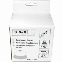 Щетка чашечная S&R 136133075 рифленая проволока 75 мм