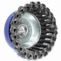 Щетка чашечная прямая S&R 100 мм, стальная плетенная проволока